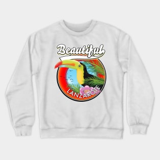 Beautiful Lanzarote vacation logo. Crewneck Sweatshirt